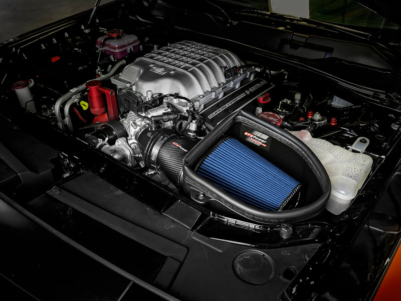 afe57-10001R aFe Magnum Force Stage-2  Track Series Carbon Fiber AIS  Pro 5R Media - 18 Dodge Challenger V8-6.2L